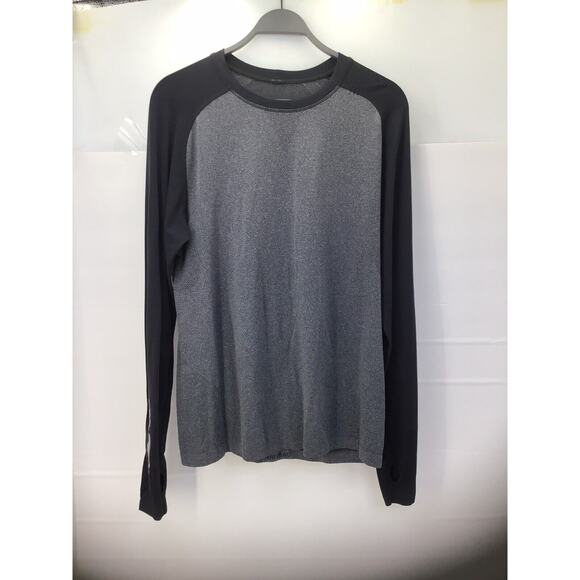 Lululemon Sports Workout Long Sleeve Shirt Mens Size Large Black/gray - Picture 11 of 12
